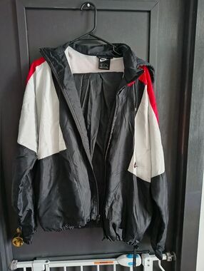 Nike Black White Red Colorblock Men’s Windbreaker Jacket And Pants